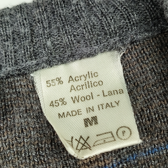 Boundary Waters Sweater Vest Mens Medium 45% Wool Pullover Made in Italy Vintage - Picture 5 of 10